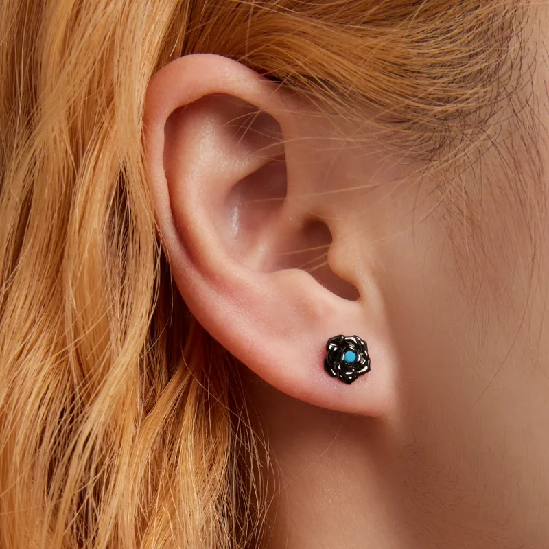 (bilde for) Pandora Style Black Rose Stud øredobber - SCE1401 - Vis 5