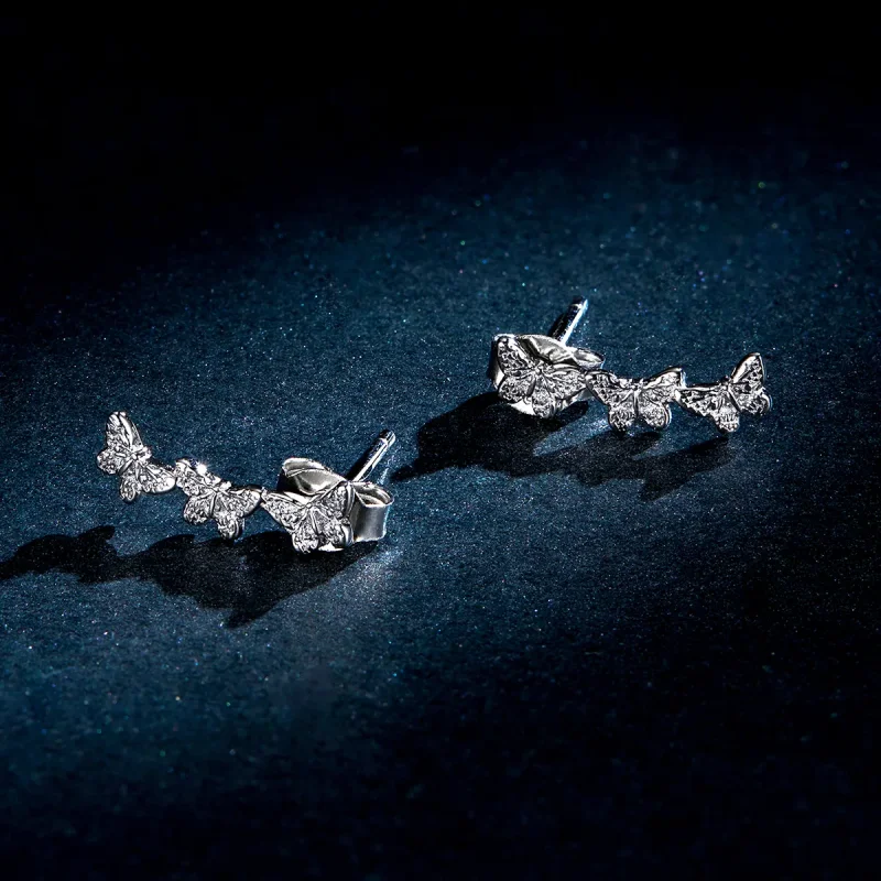 (bilde for) Pandora Style Butterfly Fly Stud øredobber - BSE377 - Vis 5