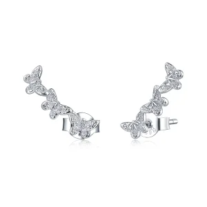 (bilde for) Pandora Style Butterfly Fly Stud øredobber - BSE377