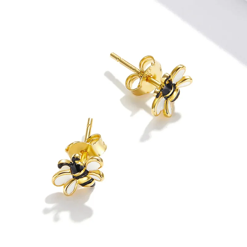(bilde for) Pandora Style Cartoon Bee Stud øredobber - SCE1182 - Vis 2