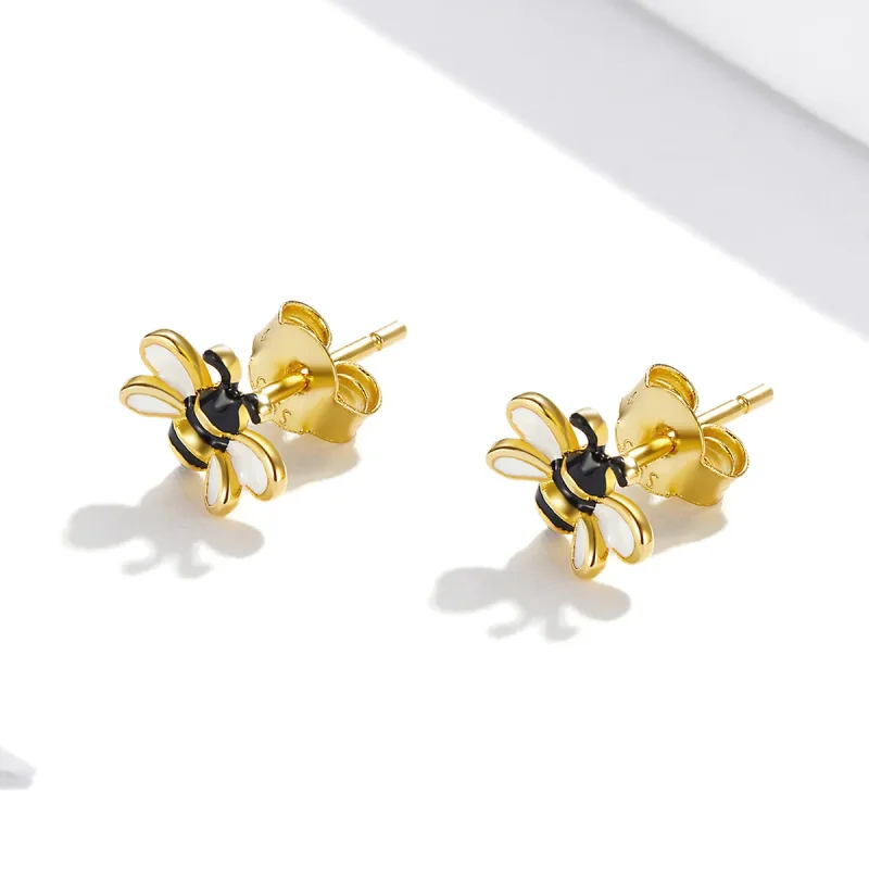 (bilde for) Pandora Style Cartoon Bee Stud øredobber - SCE1182 - Vis 4