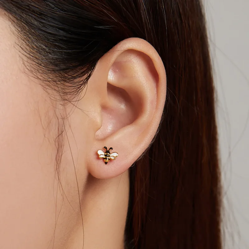 (bilde for) Pandora Style Cartoon Bee Stud øredobber - SCE1182 - Vis 5