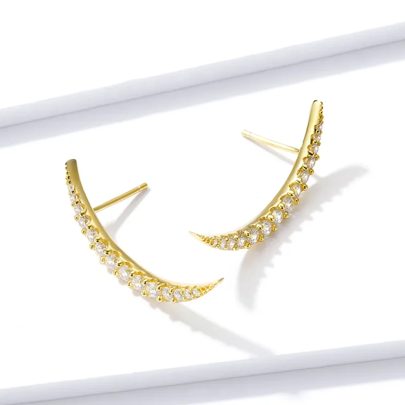 (bilde for) Pandora Style Crescent Moon Stud øredobber - BSE314 - Vis 2