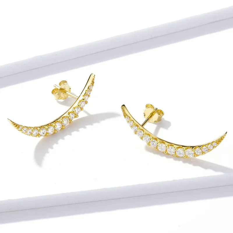 (bilde for) Pandora Style Crescent Moon Stud øredobber - BSE314 - Vis 3