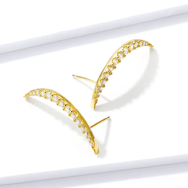 (bilde for) Pandora Style Crescent Moon Stud øredobber - BSE314 - Vis 4