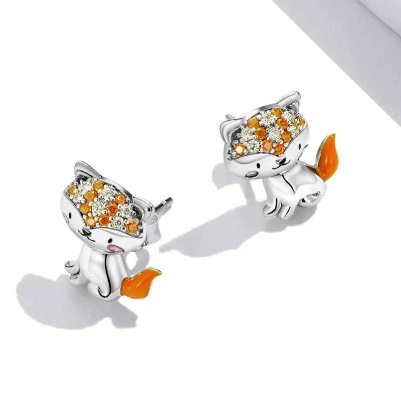 (bilde for) Pandora Style Cute Fox Stud øredobber - SCE1373 - Vis 4