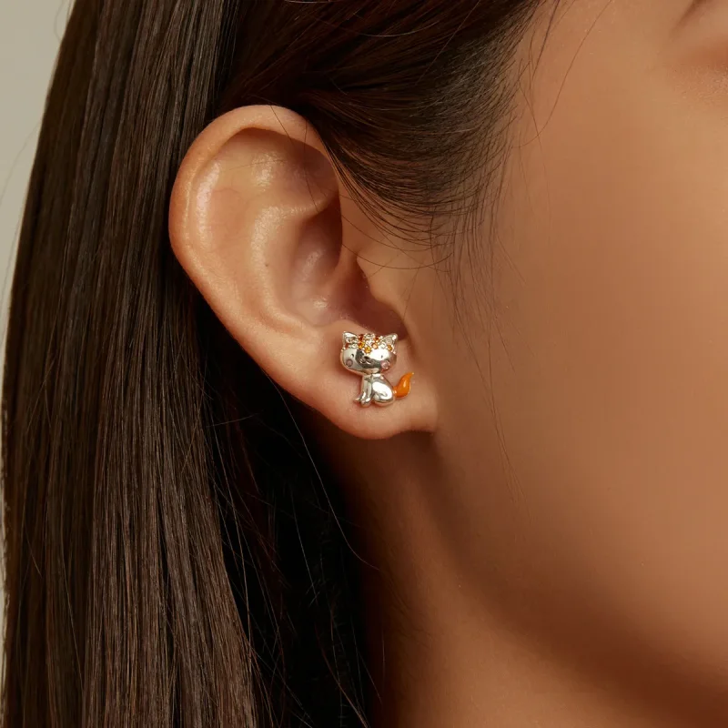 (bilde for) Pandora Style Cute Fox Stud øredobber - SCE1373 - Vis 7