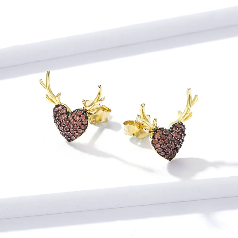 (bilde for) Pandora Style Deer Love Stud øredobber - BSE313 - Vis 2