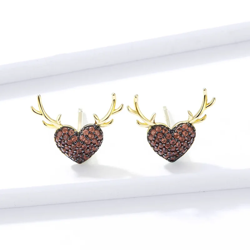 (bilde for) Pandora Style Deer Love Stud øredobber - BSE313 - Vis 3