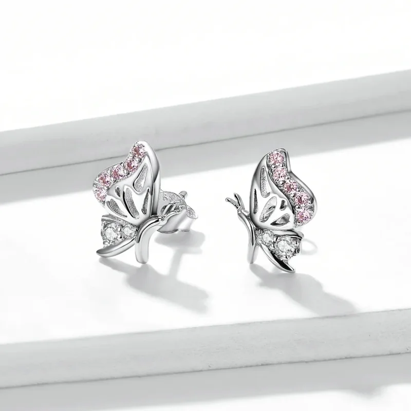 (bilde for) Pandora Style Delicate Butterfly Stud øredobber - BSE574 - Vis 3
