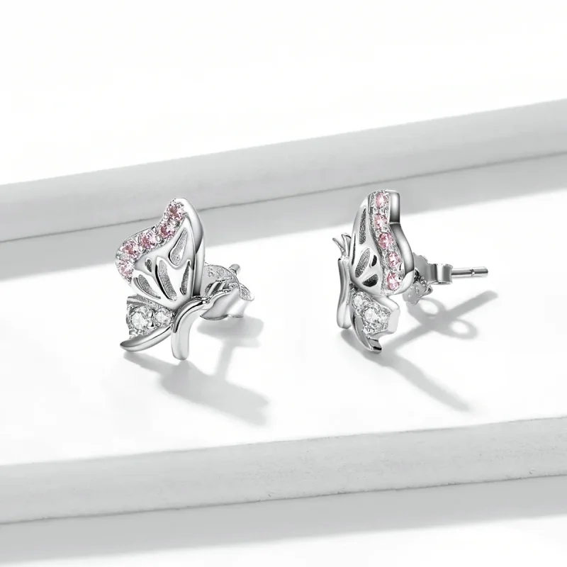 (bilde for) Pandora Style Delicate Butterfly Stud øredobber - BSE574 - Vis 4