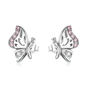 (bilde for) Pandora Style Delicate Butterfly Stud øredobber - BSE574