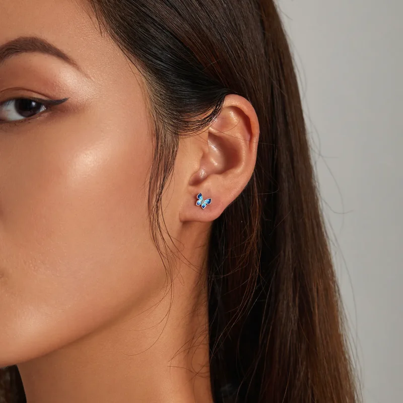 (bilde for) Pandora Style Delicate Butterfly Stud øredobber - SCE1285 - Vis 6
