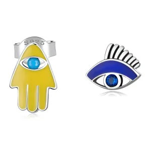 (bilde for) Pandora Style Devil Eye Lucky håndsett ørepynt - SCE1341