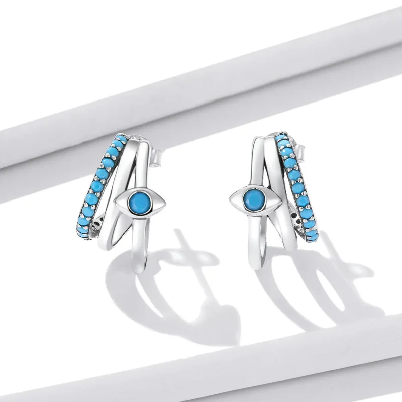 (bilde for) Pandora Style Devil's Eye Circle øredobber - BSE571 - Vis 2