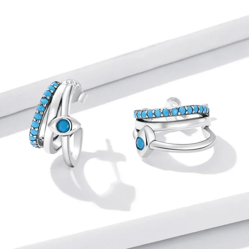 (bilde for) Pandora Style Devil's Eye Circle øredobber - BSE571 - Vis 4