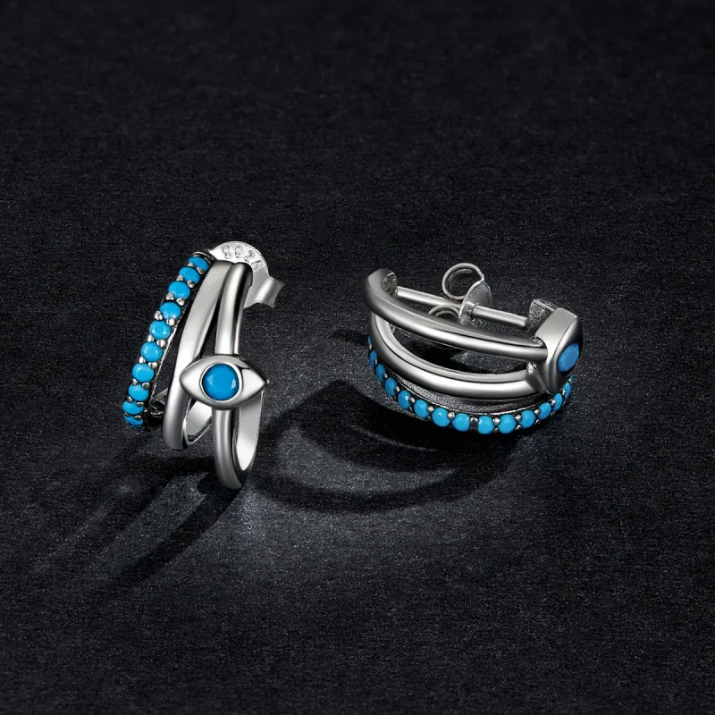 (bilde for) Pandora Style Devil's Eye Circle øredobber - BSE571 - Vis 5
