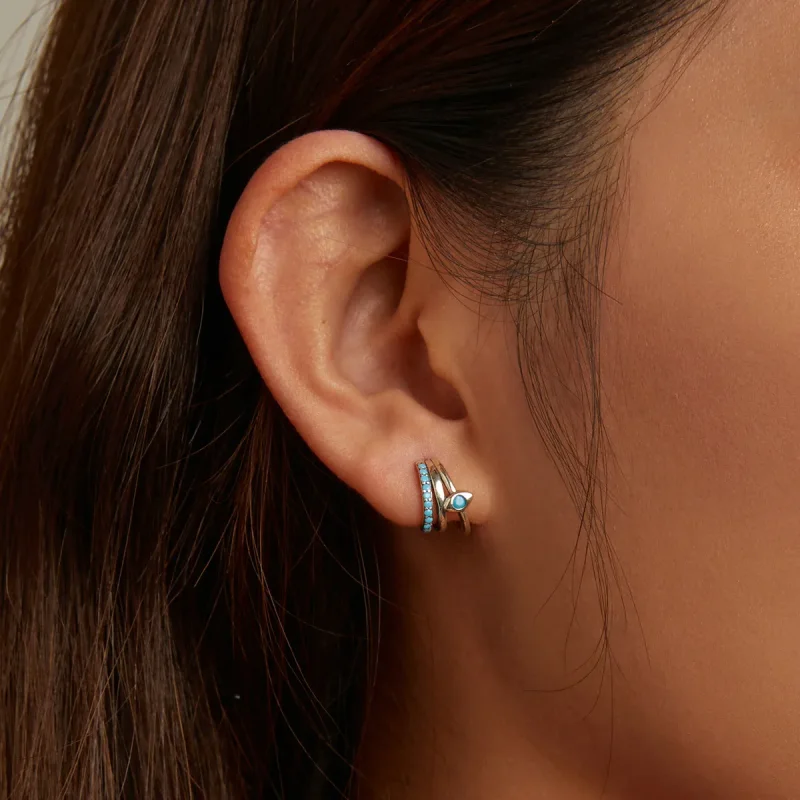 (bilde for) Pandora Style Devil's Eye Circle øredobber - BSE571 - Vis 6