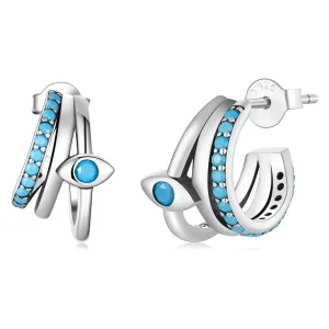 (bilde for) Pandora Style Devil's Eye Circle øredobber - BSE571