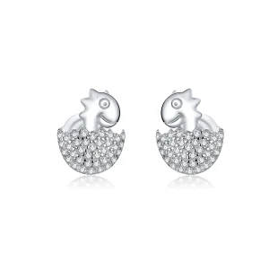 (bilde for) Pandora Style Dinosaur Baby Stud øredobber - BSE354