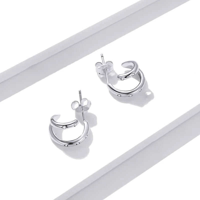 (bilde for) Pandora Style doble sirkel øredobber - BSE494 - Vis 3