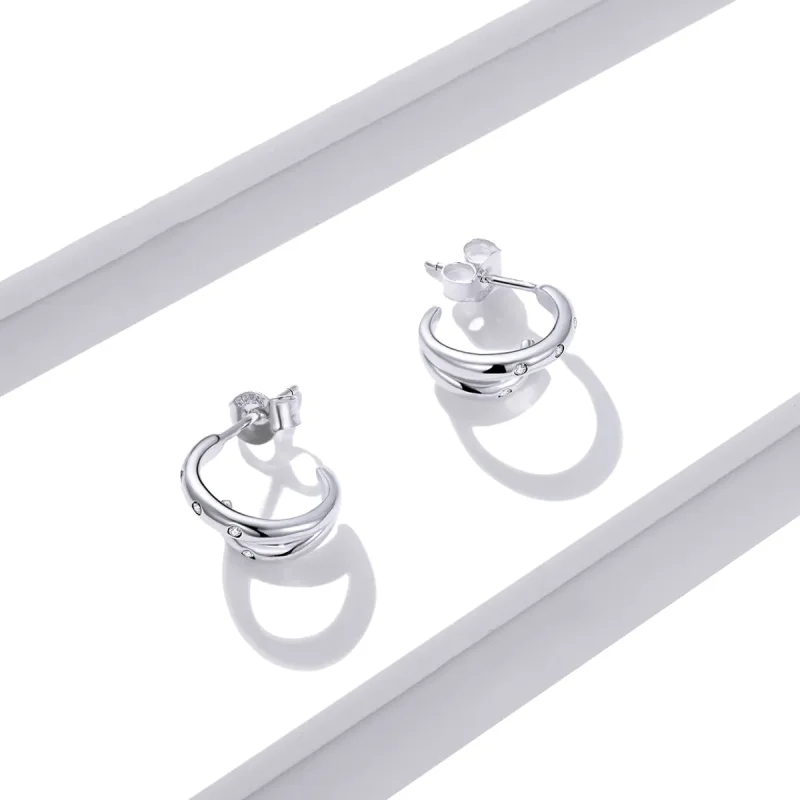 (bilde for) Pandora Style doble sirkel øredobber - BSE494 - Vis 4