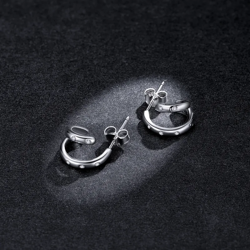 (bilde for) Pandora Style doble sirkel øredobber - BSE494 - Vis 5