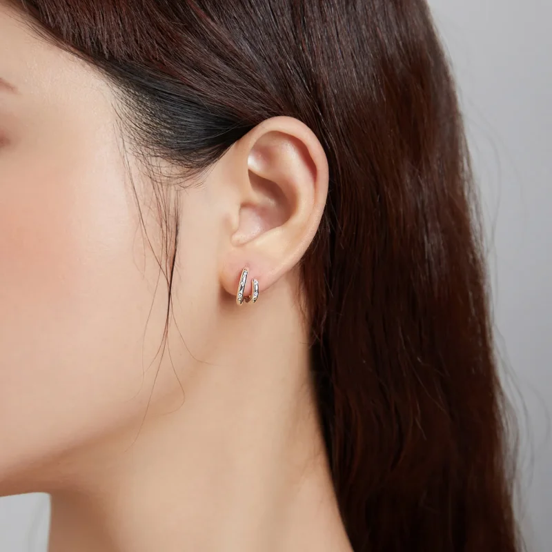 (bilde for) Pandora Style doble sirkel øredobber - BSE494 - Vis 6