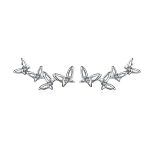 (bilde for) Pandora Style Elegant Butterfly Dance Stud øredobber - BSE056
