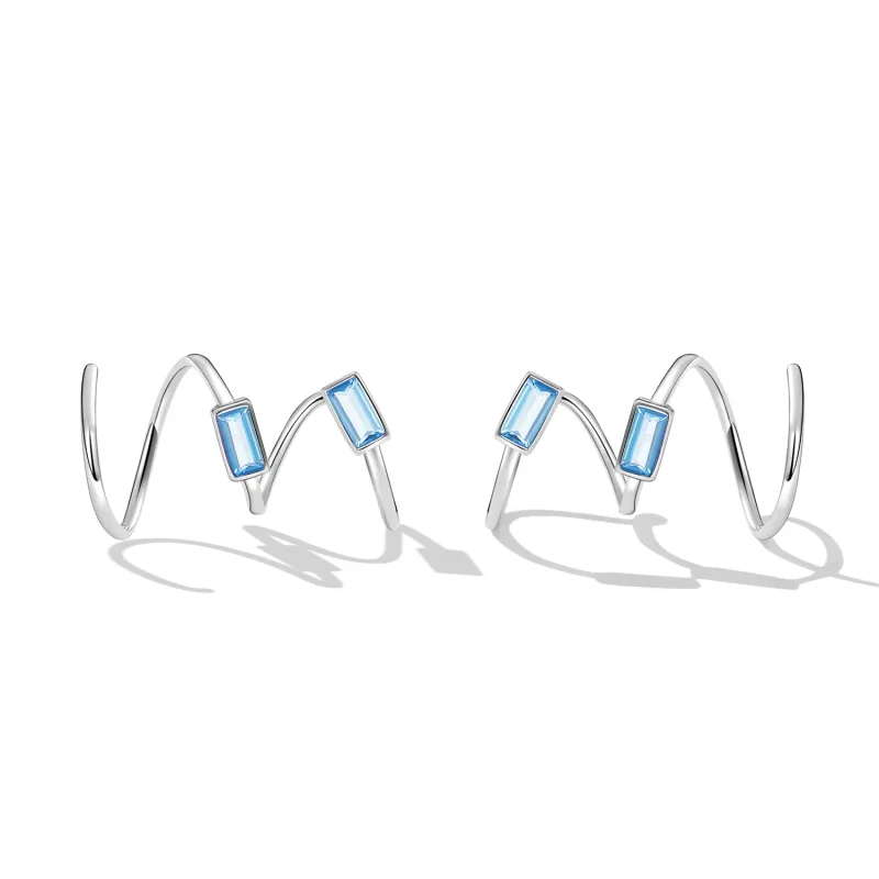 (bilde for) Pandora Style enkle innlagte øredobber med stein - SCE1463 - Vis 2
