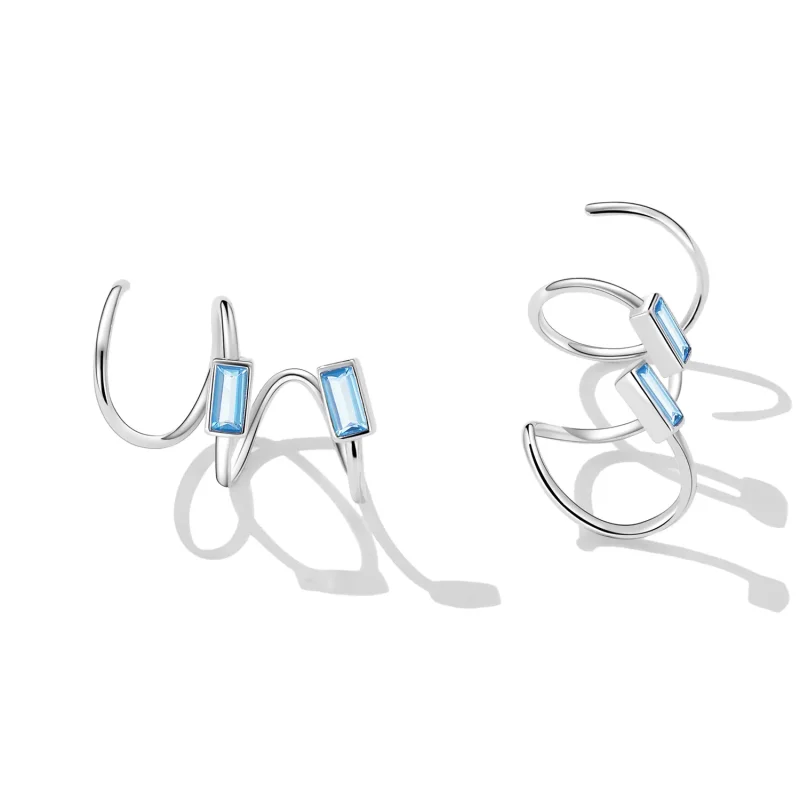 (bilde for) Pandora Style enkle innlagte øredobber med stein - SCE1463 - Vis 3