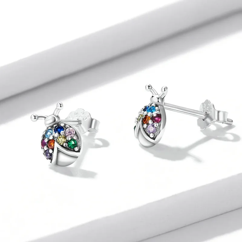 (bilde for) Pandora Style Fargerike Beetle Stud øredobber - BSE560 - Vis 3