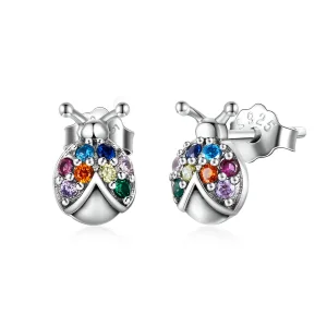 (bilde for) Pandora Style Fargerike Beetle Stud øredobber - BSE560