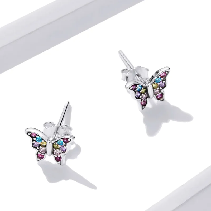 (bilde for) Pandora Style Fargerike Butterfly Stud øredobber - BSE514 - Vis 5