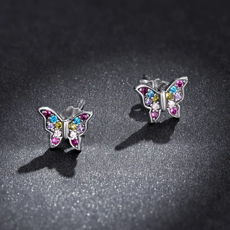 (bilde for) Pandora Style Fargerike Butterfly Stud øredobber - BSE514 - Vis 6