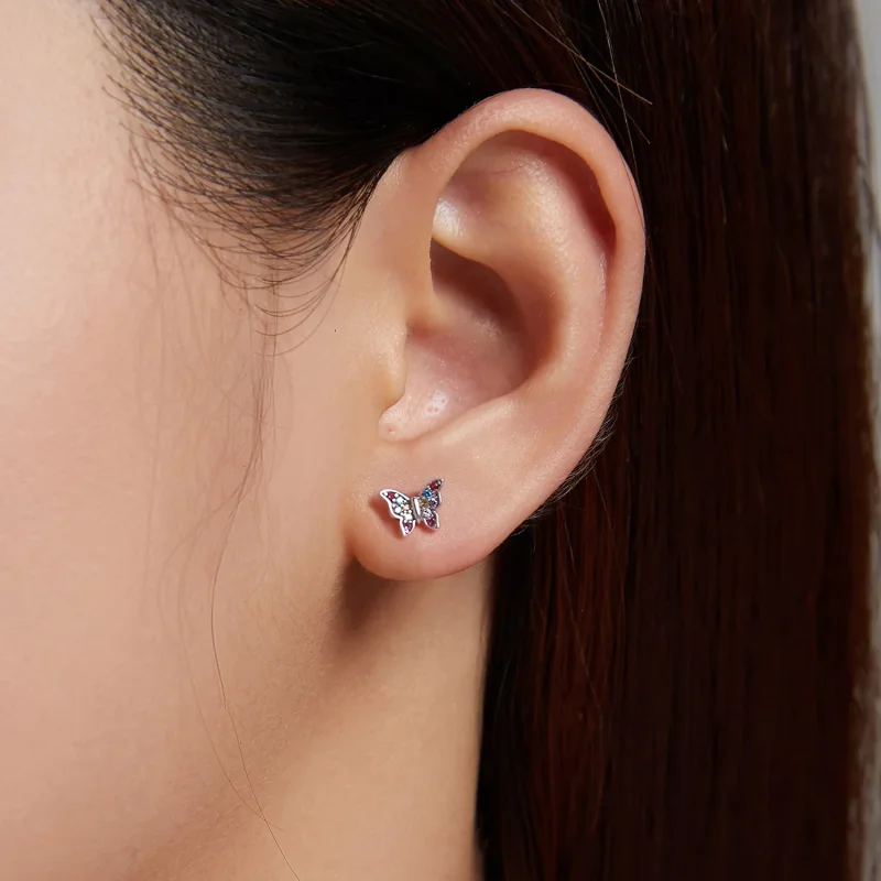 (bilde for) Pandora Style Fargerike Butterfly Stud øredobber - BSE514 - Vis 7