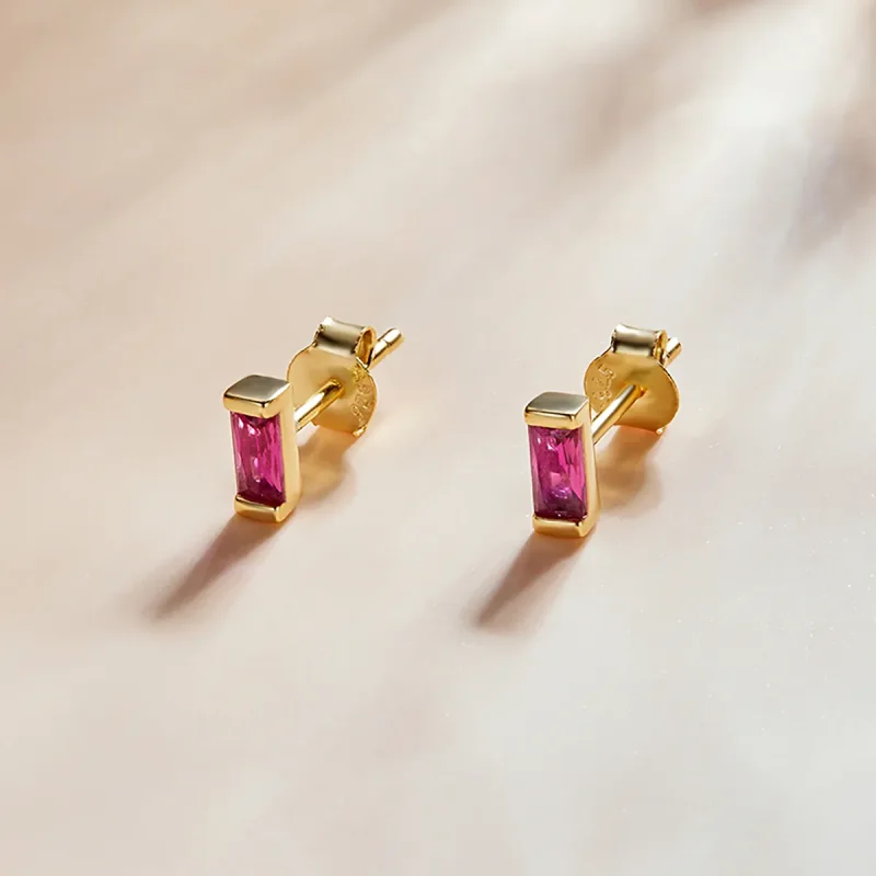 (bilde for) Pandora Style Fargerike Cubic Zirconium - Rosa øredobber - SCE1241-ELLER - Vis 2