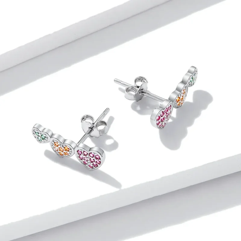 (bilde for) Pandora Style fargerike hjerter øredobber - BSE588 - Vis 3