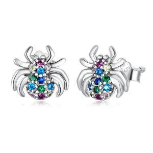 (bilde for) Pandora Style Fargerike Spider Stud øredobber - BSE561