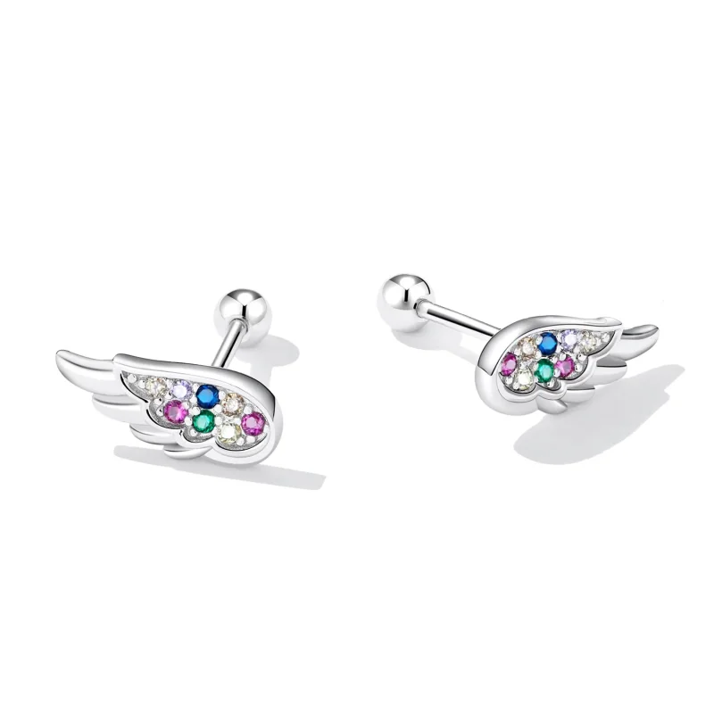 (bilde for) Pandora Style Fargerike Zirconium Wings Stud øredobber - SCE1397 - Vis 3