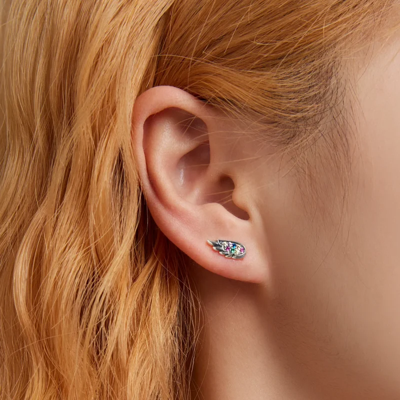 (bilde for) Pandora Style Fargerike Zirconium Wings Stud øredobber - SCE1397 - Vis 5