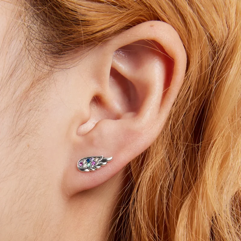 (bilde for) Pandora Style Fargerike Zirconium Wings Stud øredobber - SCE1397 - Vis 7