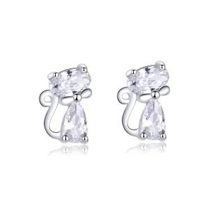 (bilde for) Pandora Style Fire hjørnestein Kattunge Stud øredobber - BSE206