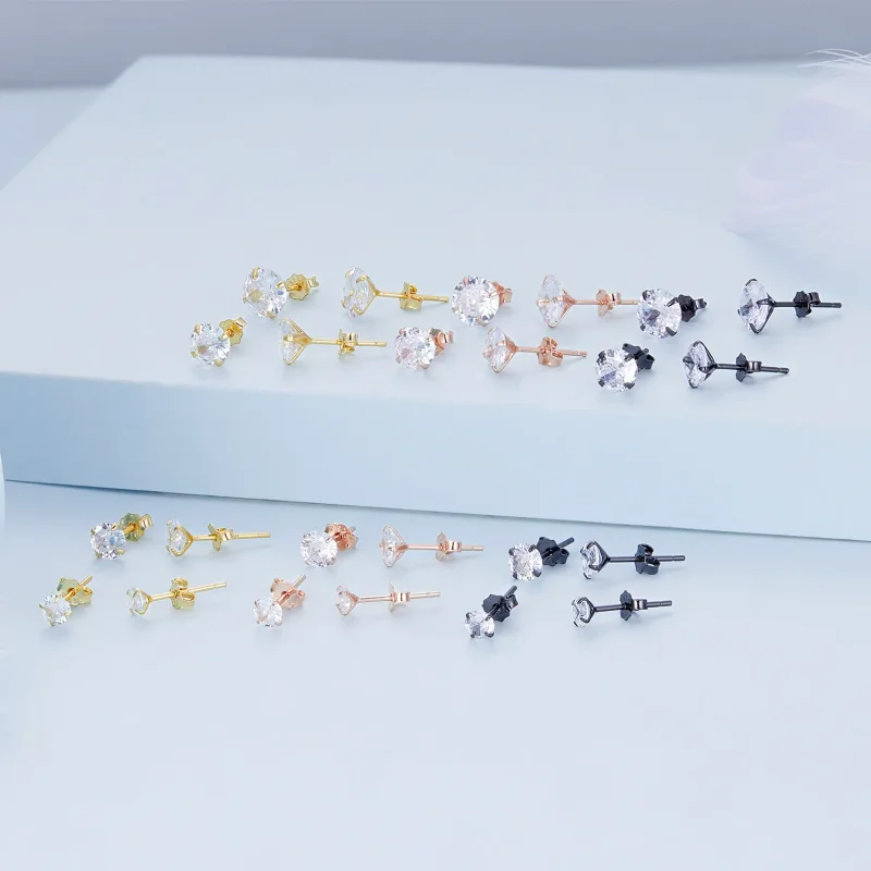 (bilde for) Pandora Style Four Claw Zircon Stud øredobber - BSE166 - Vis 3