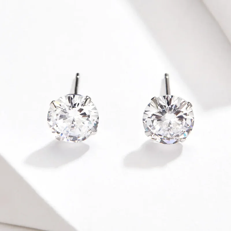 (bilde for) Pandora Style Four Claw Zircon Stud øredobber - BSE166 - Vis 2
