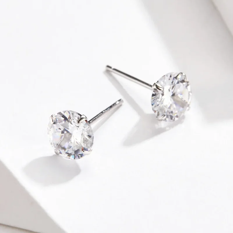 (bilde for) Pandora Style Four Claw Zircon Stud øredobber - BSE166 - Vis 4