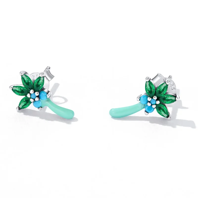 (bilde for) Pandora Style Funny Coconut Tree Stud øredobber - SCE1403 - Vis 2