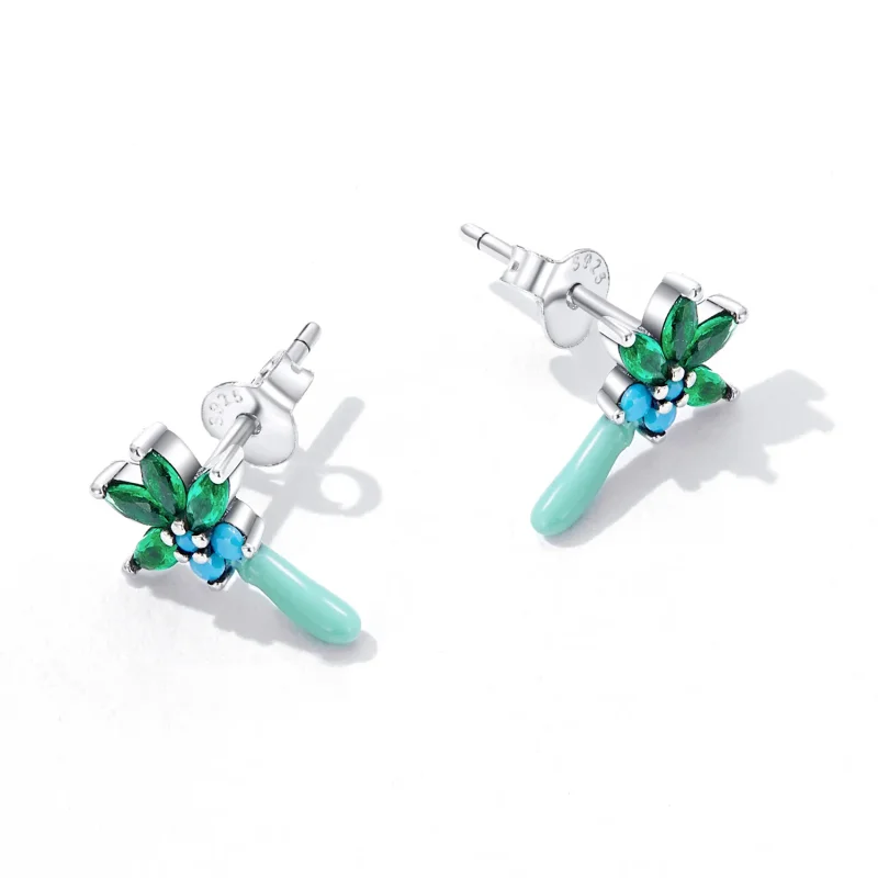(bilde for) Pandora Style Funny Coconut Tree Stud øredobber - SCE1403 - Vis 3