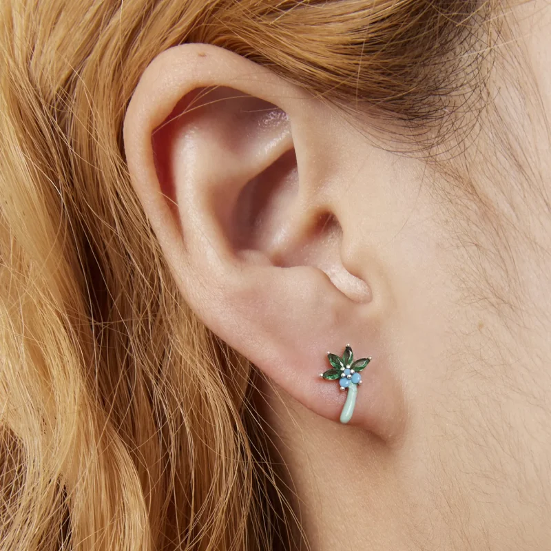 (bilde for) Pandora Style Funny Coconut Tree Stud øredobber - SCE1403 - Vis 7