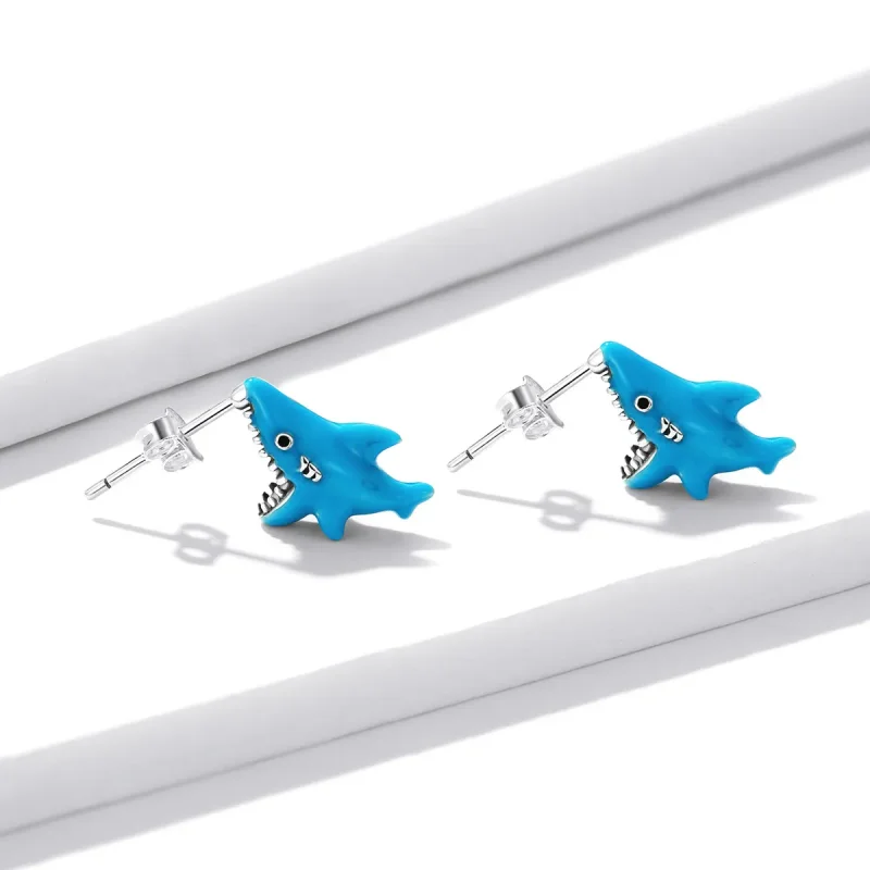 (bilde for) Pandora Style Funny Little Shark Stud øredobber - BSE563 - Vis 2